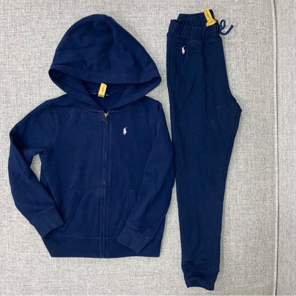 Polo Ralph Lauren size 6x navy sweatpants and sweatshirt EUC